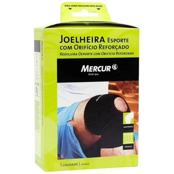 Joelheira Esporte com Orifício Reforçado Mercur Tamanho (G)