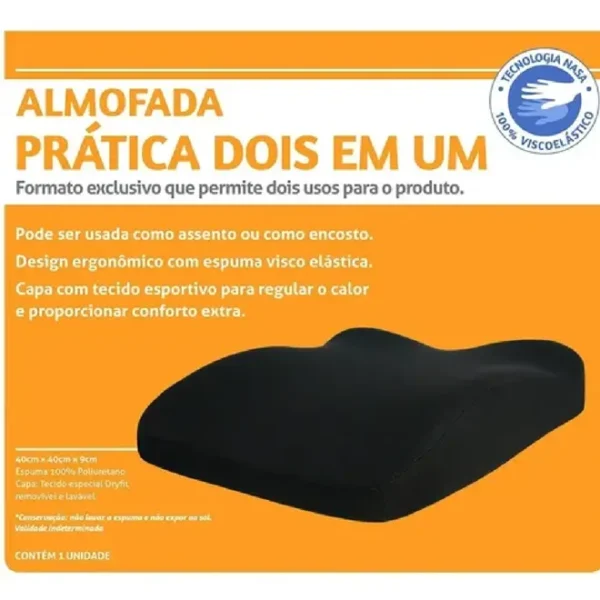 Almofada Encosto Prática 2 em 1 Perfetto em Viscoelástico (material NASA)