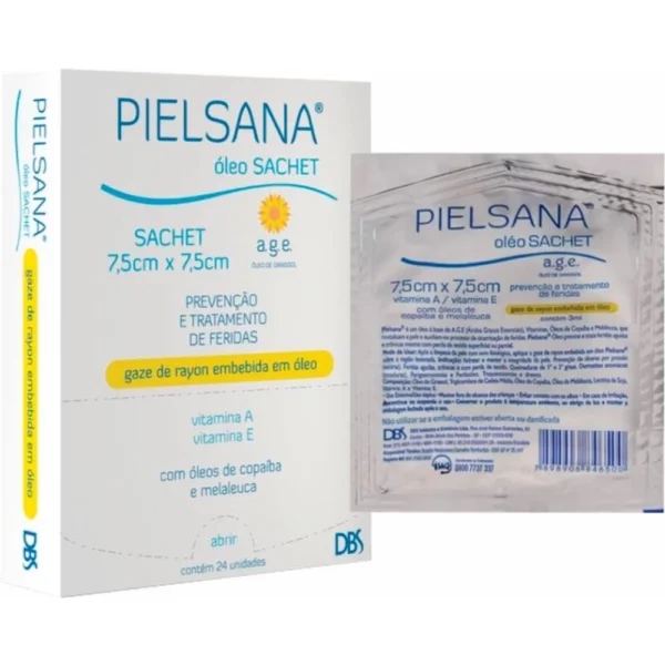 Pielsana Gaze Rayon Óleo AGE Sachê 7.5cmx7.5cm - unidade
