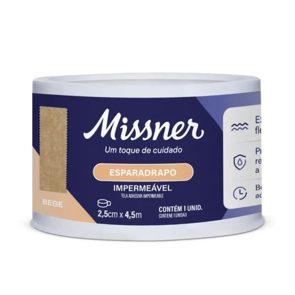 Esparadrapo Impermeável Bege 2,5cm x 4,5m - MISSNER