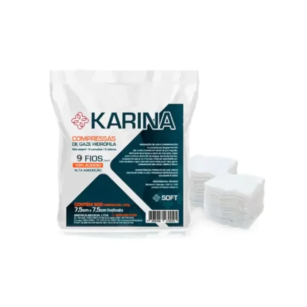Compressa de Gaze Karina (9 Fios com 500 Unidades)