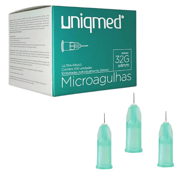 Microagulhas 32Gx4mm Uniqmed - R$ 2,70 UN
