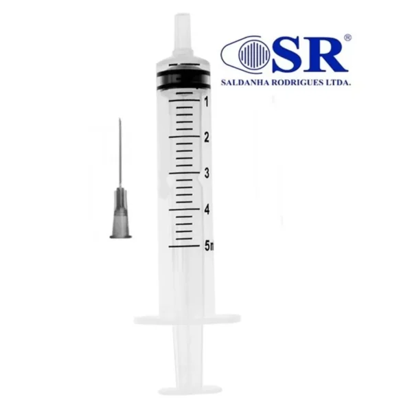 Seringa Descartavel Luer Slip com Agulha 5ml - SR
