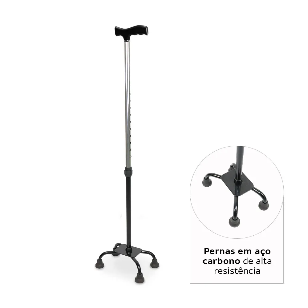 Bengala 4 Pontas com Regulagem de Altura até 90 Kg D9 Dellamed - Imagem 4