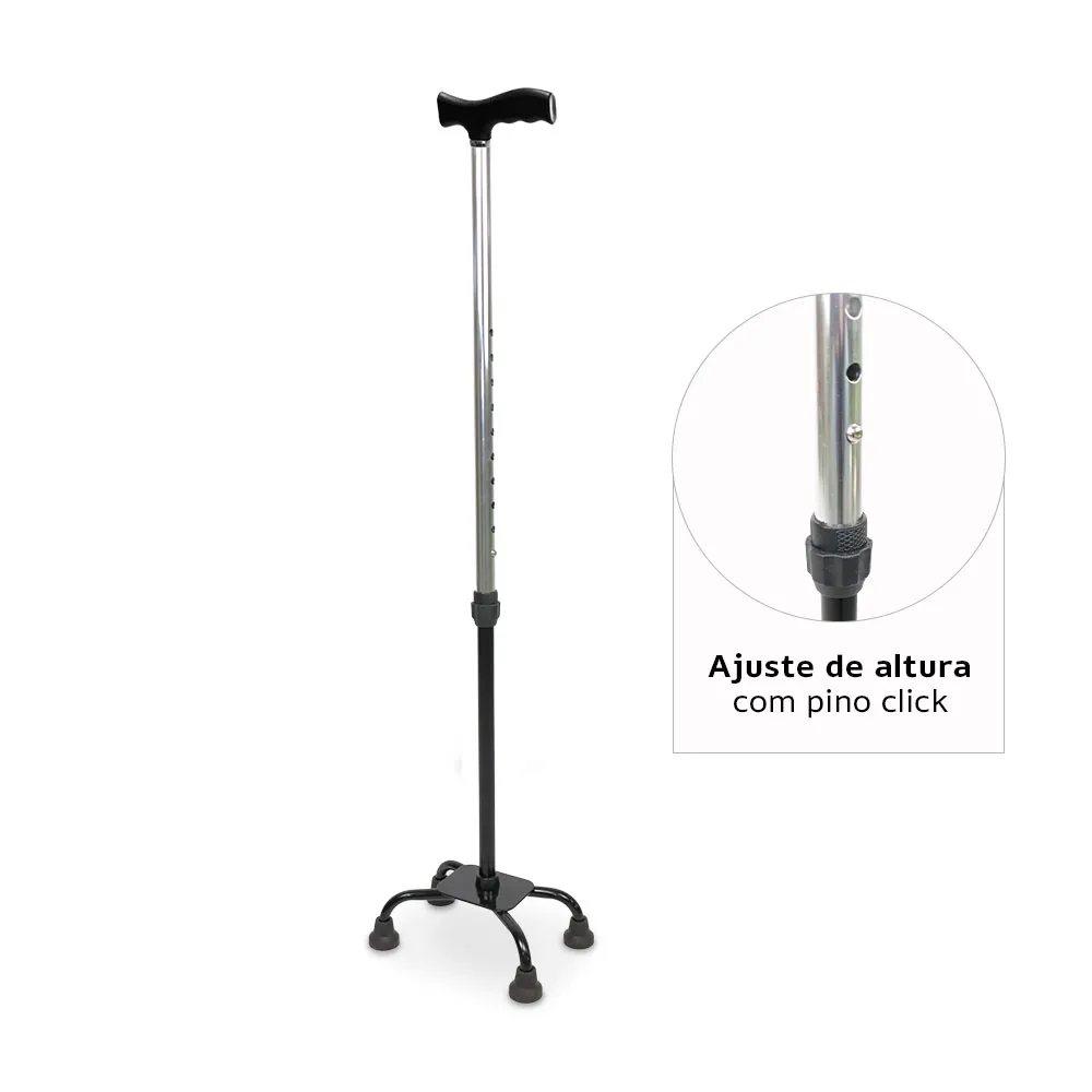 Bengala 4 Pontas com Regulagem de Altura até 90 Kg D9 Dellamed - Imagem 5