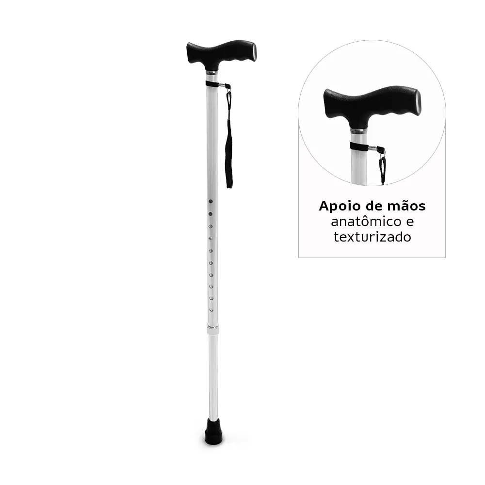 Bengala T Bastão com Altura Regulável até 90 Kg D8 Dellamed - Imagem 3