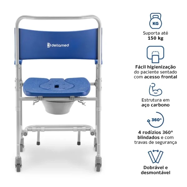 Cadeira de Banho Dobrável e Desmontável até 150 Kg D45 Dellamed - Image 3