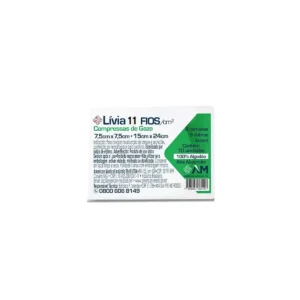 Compressa de Gaze Estéril Lívia 7,5Cmx7,5Cm 10Un AMED (11-Fios)