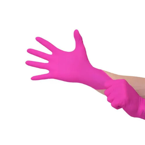 Luva Nitrilica Sem Pó Rosa TM (M) Cx/100 UND  Medix - Image 2