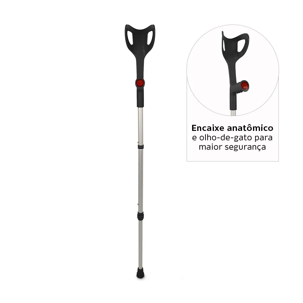 Muleta Canadense Regulável em Alumínio Desmontável até 65 Kg D6 Dellamed (1 unidade) - Imagem 3