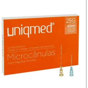 Microcânulas /cânula 25g X 40mm C/ Agulha Auxiliar 23g - 12 Un