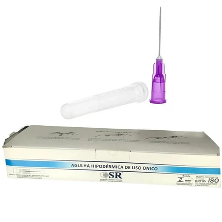 Agulha Hipodérmica Descartável 20x0,55mm (24g)- SR