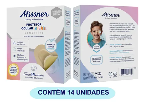 Curativo protetor ocular missner infantil adesivo de silicone cx. 14 unidades - Imagem 2