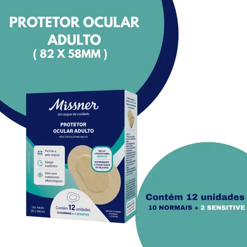 Curativo Protetor Ocular Adulto Adesivo Acrilico Cx. 12 Unid - Imagem 2