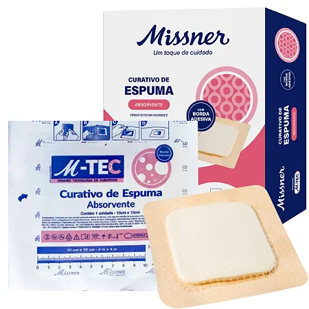 Curativo de Espuma Absorvente com Borda de Silicone M-TEC 15cm x 15 cm (1 und) - Imagem 2