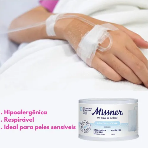 Fita De Silicone Hipoalérgica Respirável 5cm X 4,5m Missner - Imagem 3