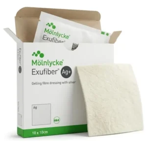 Curativo de Fibra Gelificante Antimicrobiano Exufiber Ag+ 10×10 Unidade