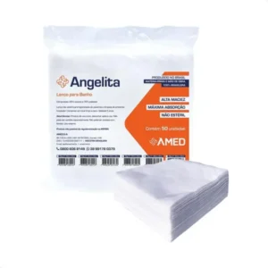Lenço para Banho 30X35Cm 50G Angelita com 50 Unidades - Amed